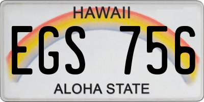 HI license plate EGS756