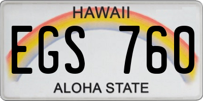 HI license plate EGS760