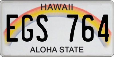 HI license plate EGS764