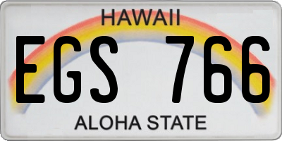HI license plate EGS766