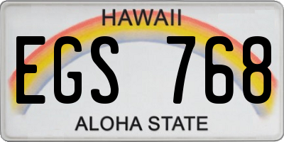 HI license plate EGS768