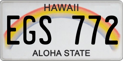 HI license plate EGS772
