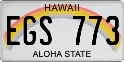 HI license plate EGS773
