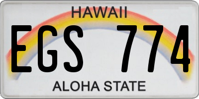 HI license plate EGS774