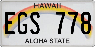 HI license plate EGS778