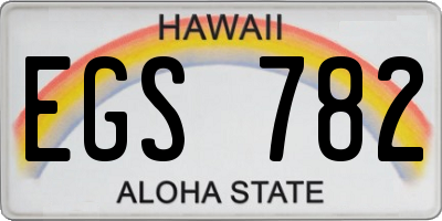 HI license plate EGS782