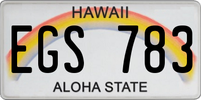 HI license plate EGS783