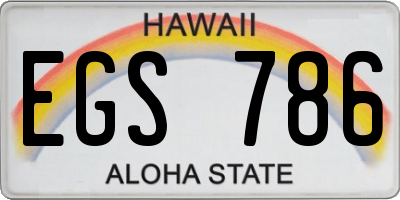 HI license plate EGS786