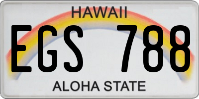 HI license plate EGS788