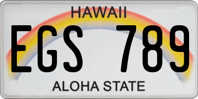 HI license plate EGS789