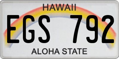 HI license plate EGS792