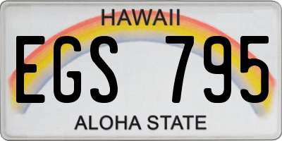 HI license plate EGS795