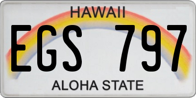 HI license plate EGS797