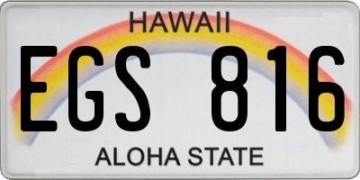 HI license plate EGS816