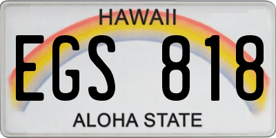 HI license plate EGS818
