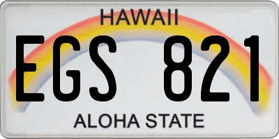 HI license plate EGS821