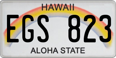HI license plate EGS823