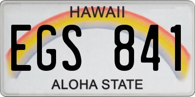 HI license plate EGS841