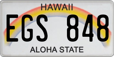 HI license plate EGS848