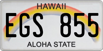 HI license plate EGS855