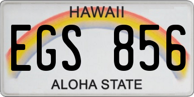 HI license plate EGS856