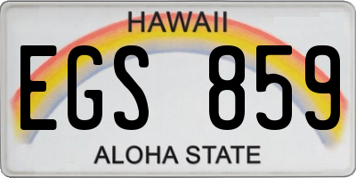 HI license plate EGS859