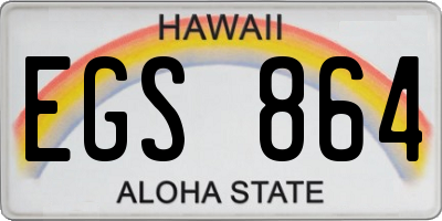 HI license plate EGS864
