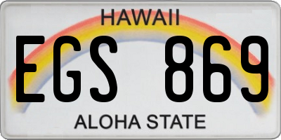 HI license plate EGS869