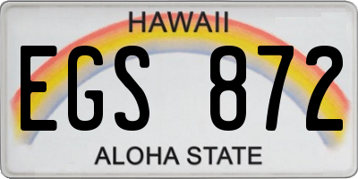 HI license plate EGS872