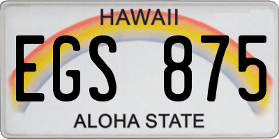HI license plate EGS875