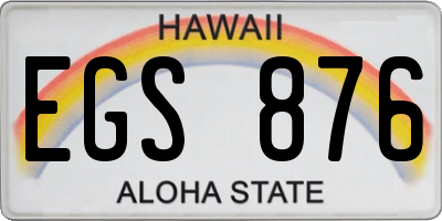 HI license plate EGS876