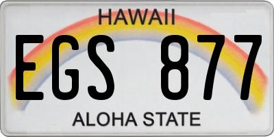 HI license plate EGS877