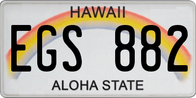 HI license plate EGS882