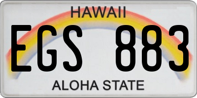 HI license plate EGS883