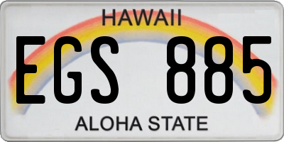 HI license plate EGS885