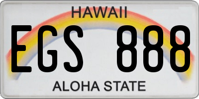 HI license plate EGS888