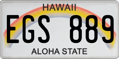 HI license plate EGS889