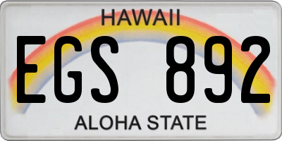 HI license plate EGS892