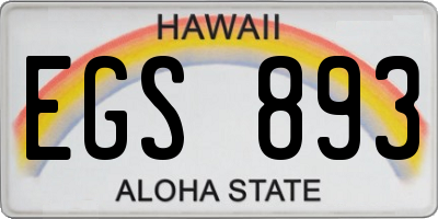HI license plate EGS893