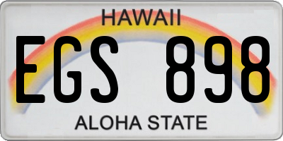HI license plate EGS898
