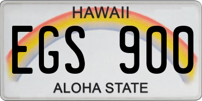 HI license plate EGS900