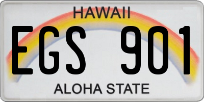 HI license plate EGS901