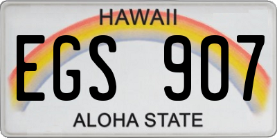 HI license plate EGS907