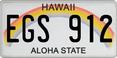 HI license plate EGS912