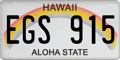 HI license plate EGS915