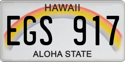HI license plate EGS917