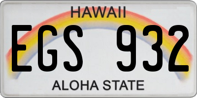HI license plate EGS932