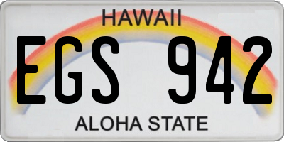 HI license plate EGS942