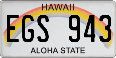 HI license plate EGS943