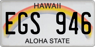 HI license plate EGS946